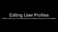 Editing User Profiles